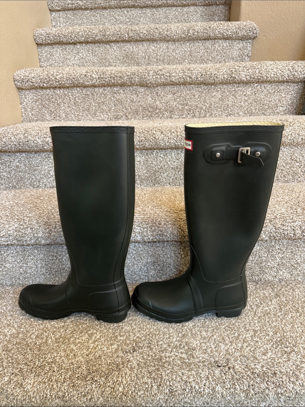 Hunter Original Tall Black Rain Boots Women’s Knee High Buckle. - Picture 7 of 12